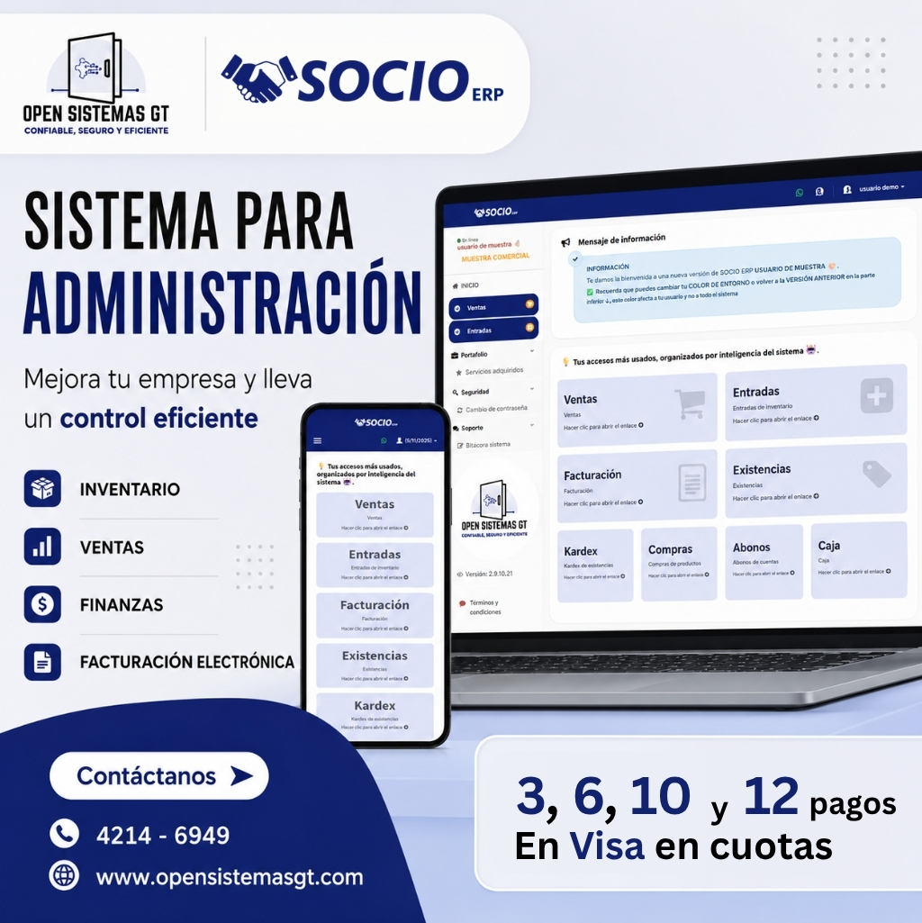 Sistema administrativo ERP para empresas