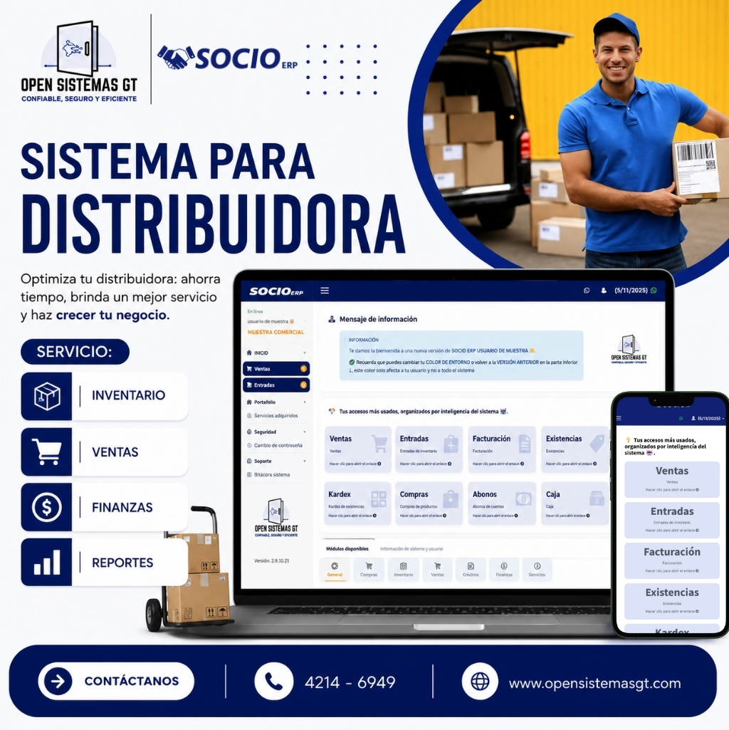 Sistema ERP para distribuidoras y ventas