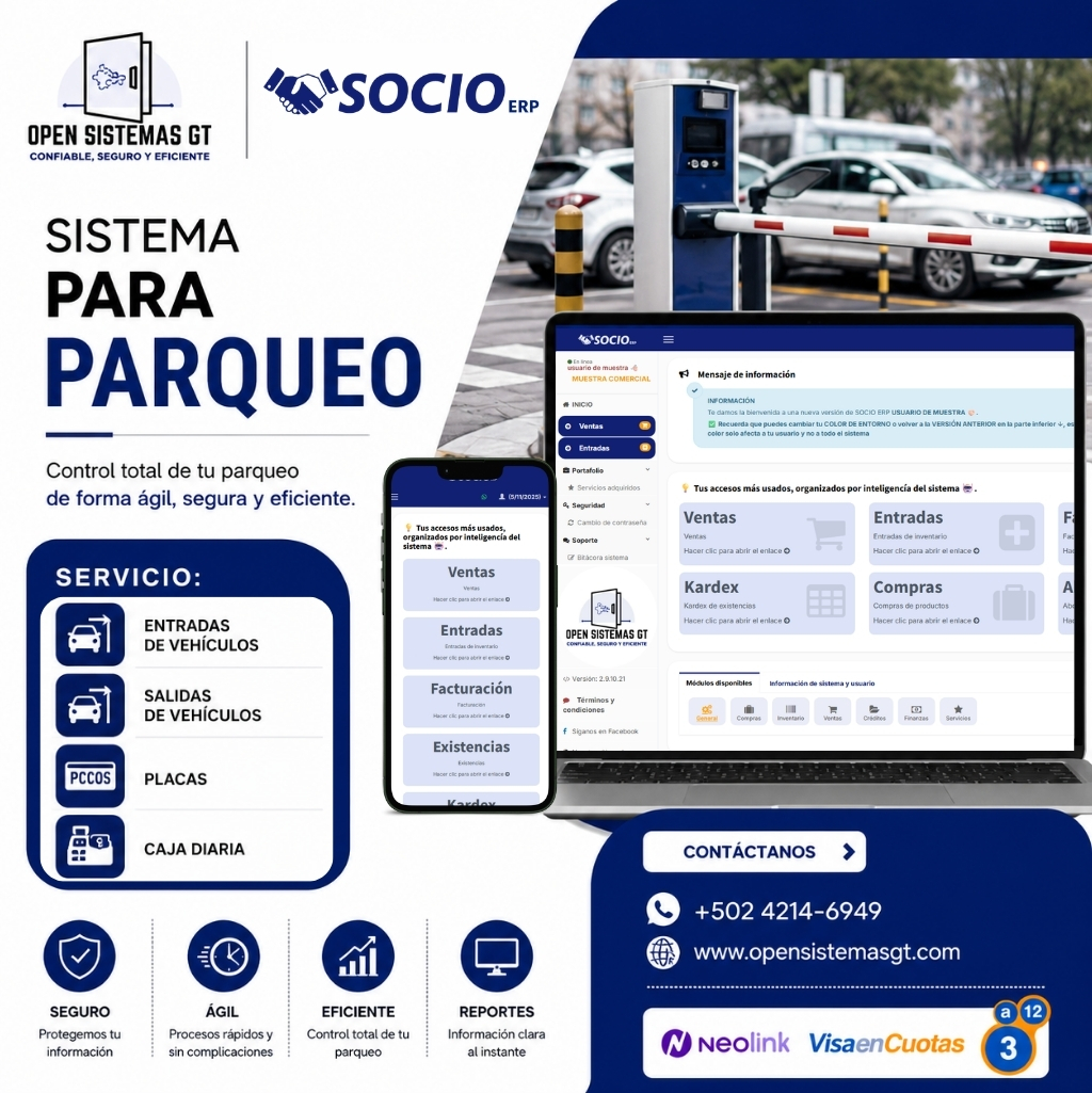 Sistema de parqueo y facturación electrónica
